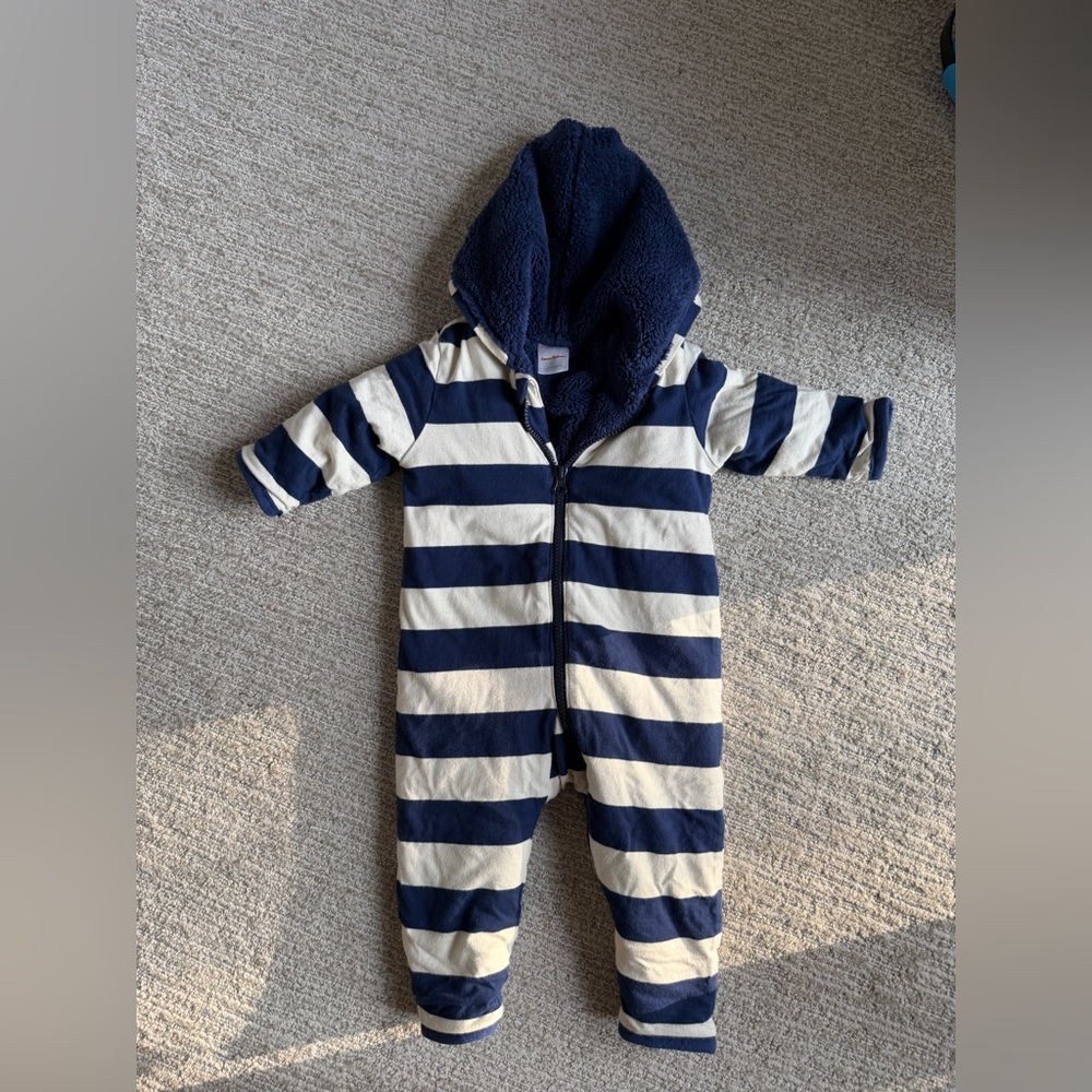 Hanna Andersson Navy and White Striped Kids One Piece